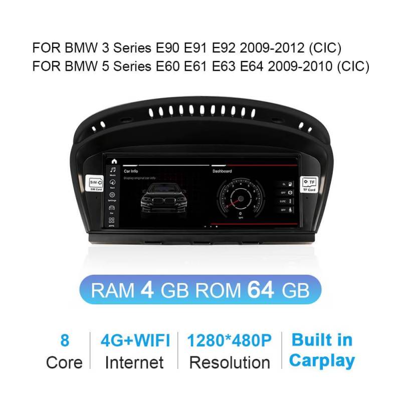 Isudar Qualcomm Android 10.0 car dvd player for BMW 5 series E60 E61 E62 E63