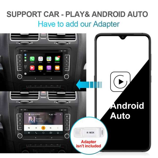 Isudar 7 inch Auto radio 2 Din PX6 For VW/Golf/Tiguan/Skoda/