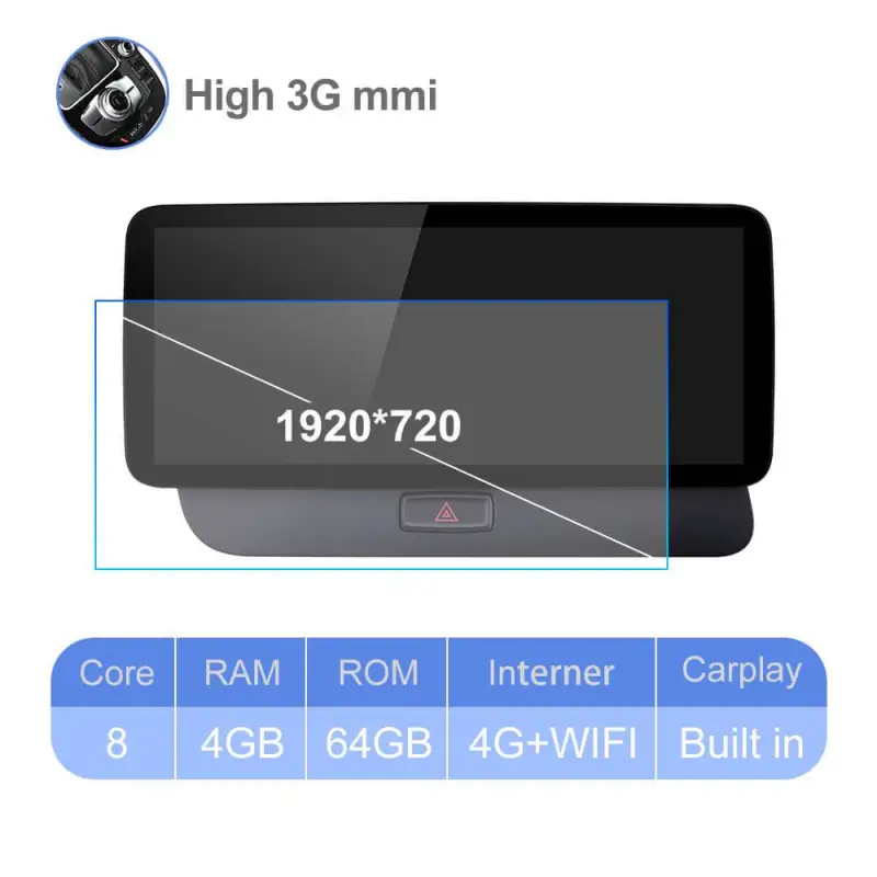 Isudar wireless Carplay Auto free GPS radio for Audi Q5 2009-2017 One Din