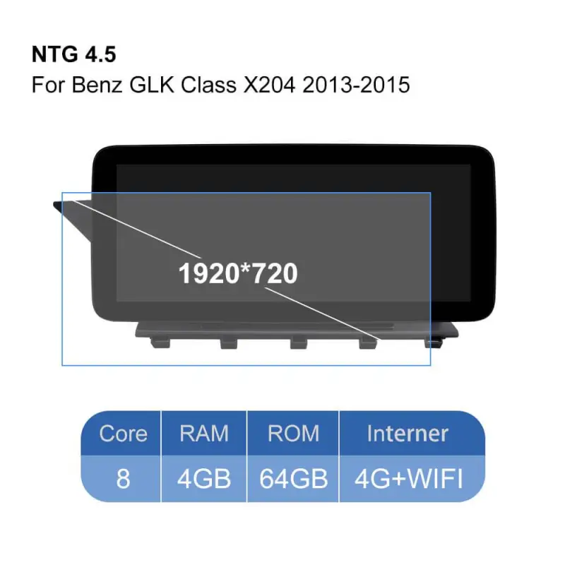 Isudar Car car radio IPS 1920*720P for Mercedes Benz GLK Class X204 2008 - 2015