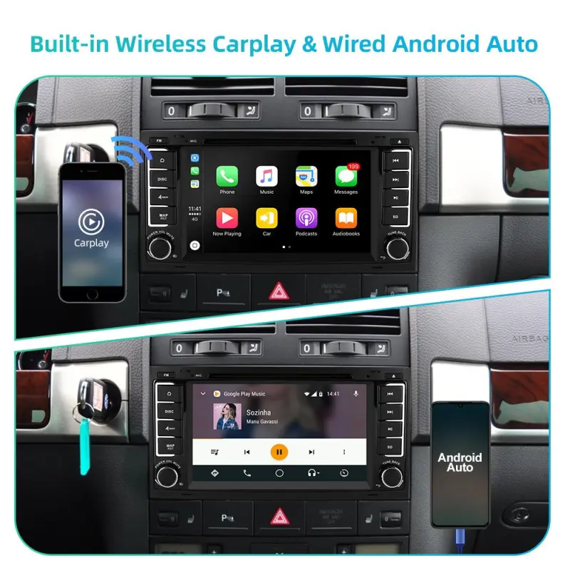 Isudar PX6 2 Din Android 10 Car Radio For VW/Volkswagen/Touareg/T5