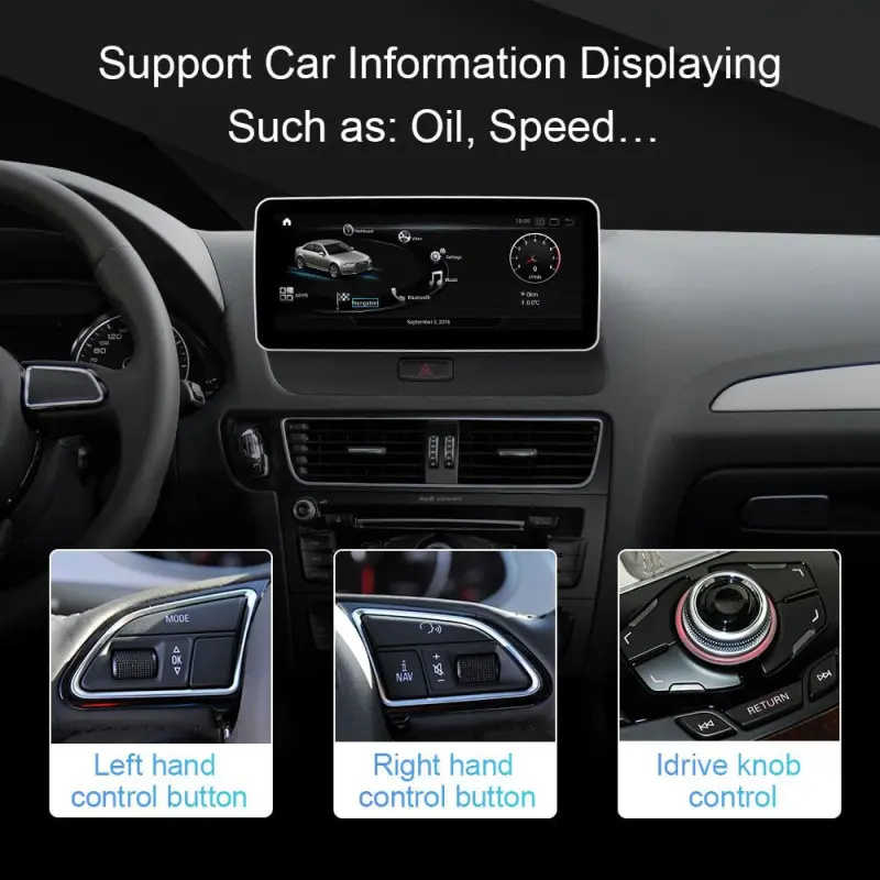 Isudar wireless Carplay Auto free GPS radio for Audi Q5 2009-2017 One Din