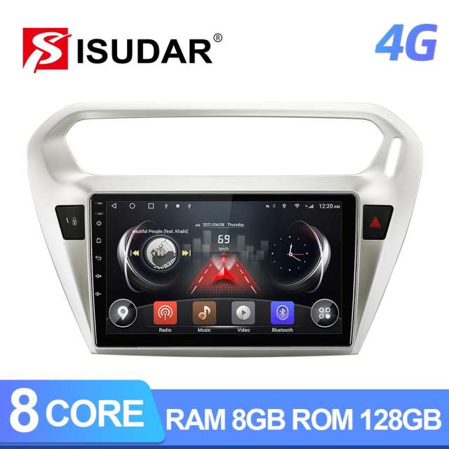 T72 Android 10 Car Radio For Citroen/Elysee/Peugeot 301 2013 2014-