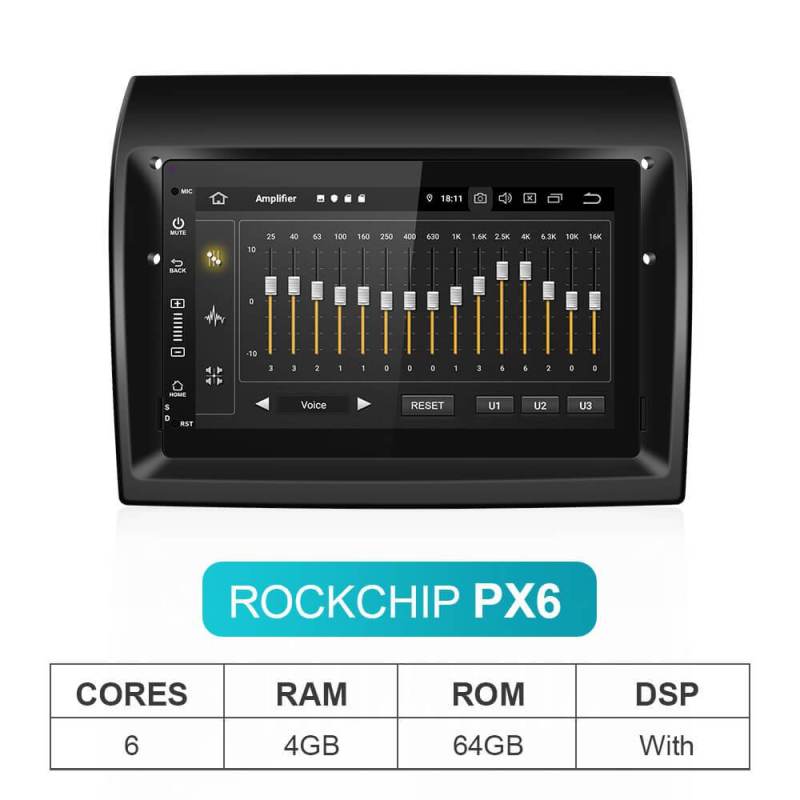 Isudar PX6 4G 1 Din Android 10 For Fiat/Ducato mod/Vans/X250