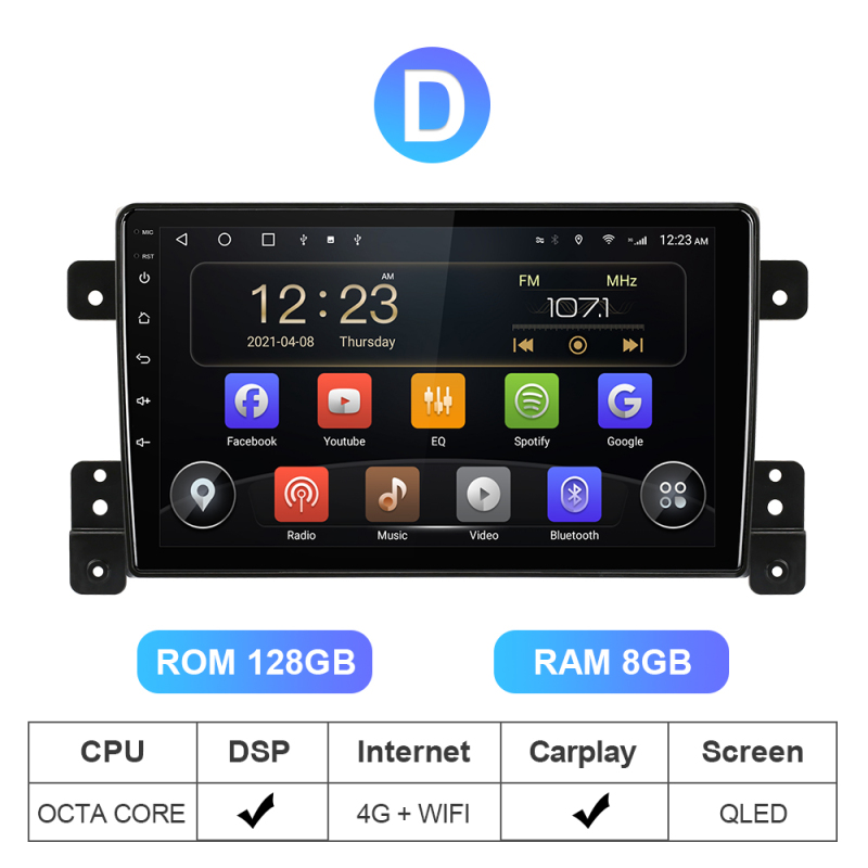 8 Core RAM 6G 4G Carplay Auto Radio For Suzuki Grand Vitara 3 2005 2006-2015