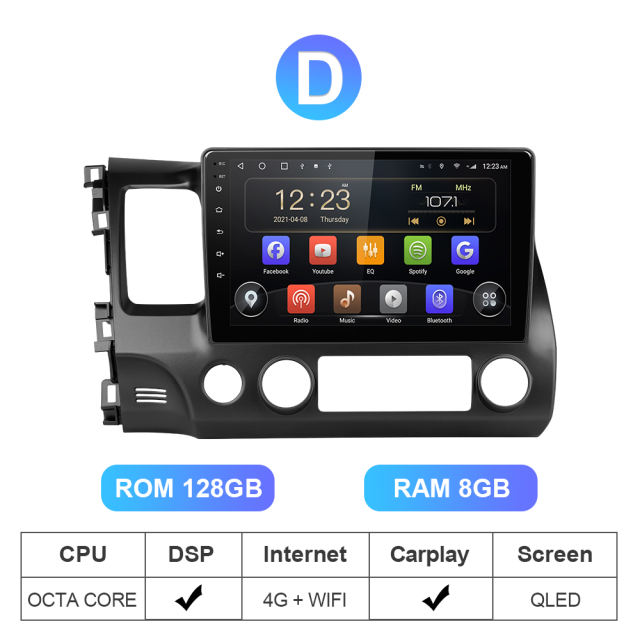 Android 10 QLED Car Radio Tape Recorder For Mitsubishi Outlander 3 2012-2018