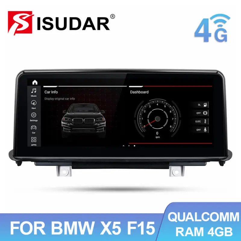 Isudar 10.25"  IPS screen 1920*720P For BMW X5 F15 X6 F16 2014-2017 NBT System Qualcomm