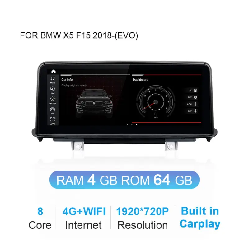 Isudar 10.25"  IPS screen 1920*720P For BMW X5 F15 X6 F16 2014-2017 NBT System Qualcomm