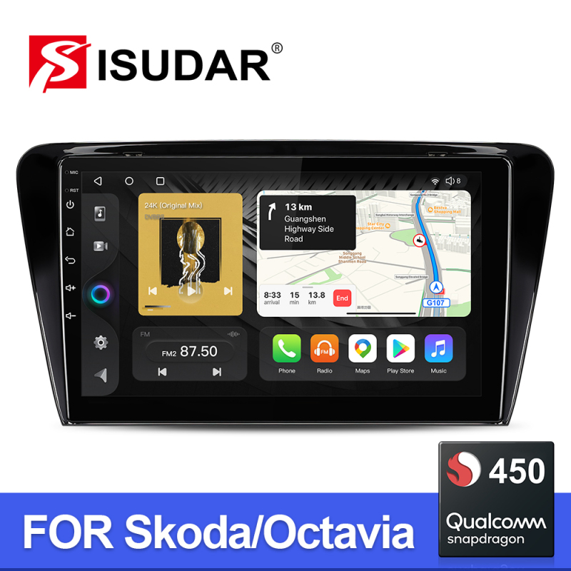 Android QLED GPS Car Radio For Skoda Octavia A7 3 2014-2018
