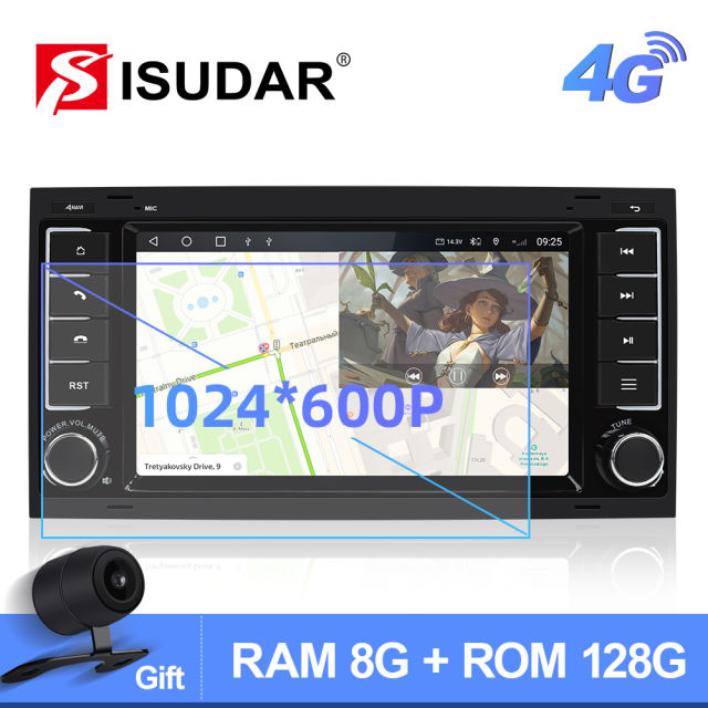 Isudar Android 10 Car Radio Multimedia GPS For VW/Volkswagen/Touareg/Transporter T5