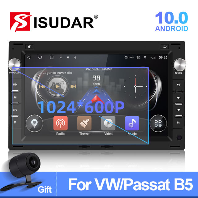 Isudar Android 10 Car Radio For VW/Volkswagen/GOLF/POLO/TRANSPORT T5/Passat B5/SHARAN/Bora