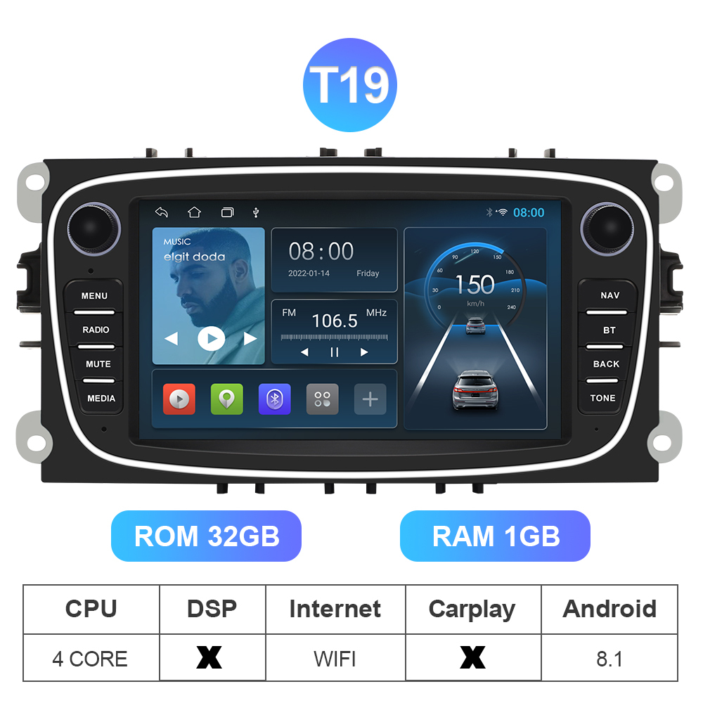 Isudar Wireless carplay Android 10 Car Radio For FORD/Focus/S-MAX/Mondeo/C-MAX/Galaxy