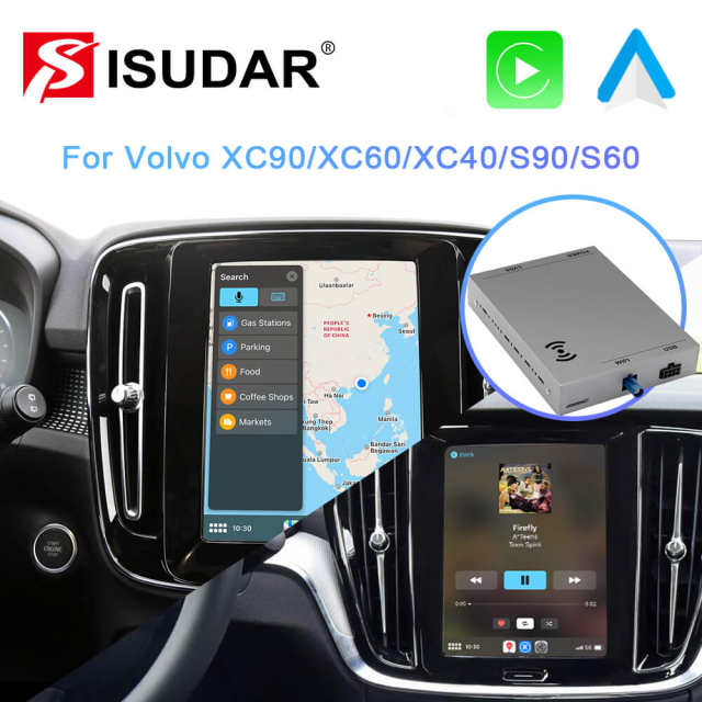 ISUDAR Wireless Apple Carplay For Volvo XC90/XC60/XC40/S90/S60/V60 Full Screen AI Upgrade Adapter USB