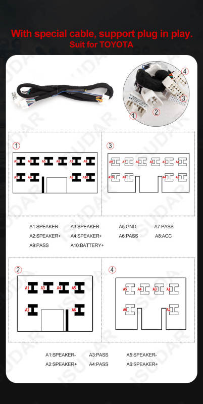 ISUDAR Car DSP Amplifier Processor 4 input 8 output channel