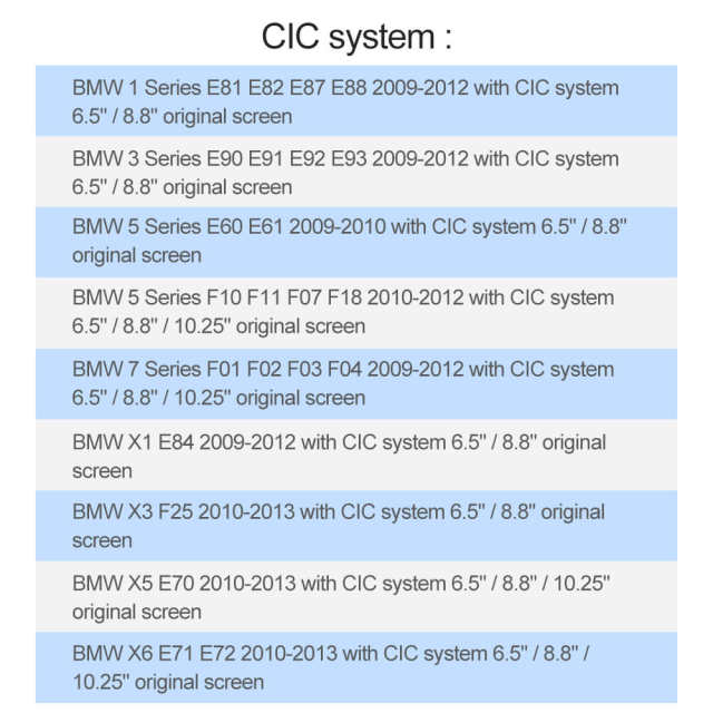 ISUDAR Upgrade original car to wireless Carplay for BMW CIC NBT EVO System