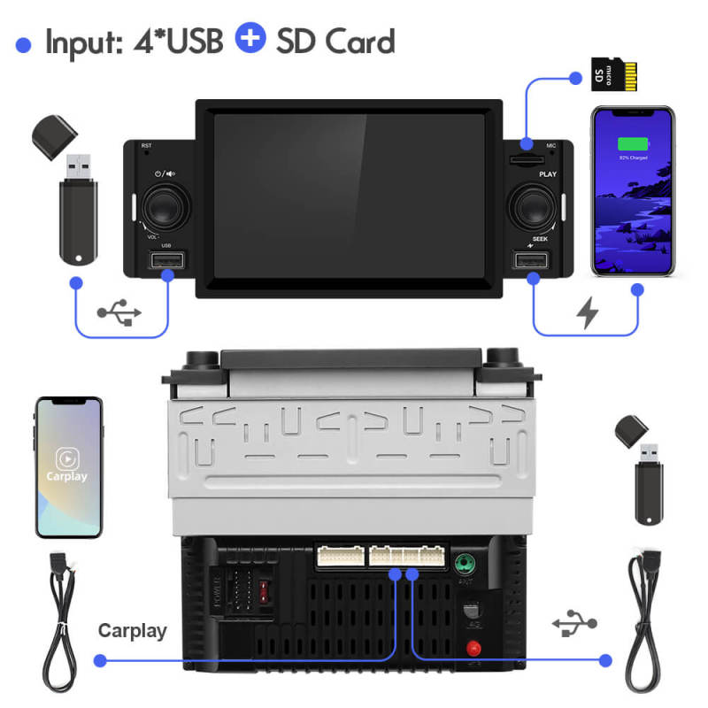 ISUDAR 1 DIN Universal Car Radio auto audio FM Bluetooth Audio Player