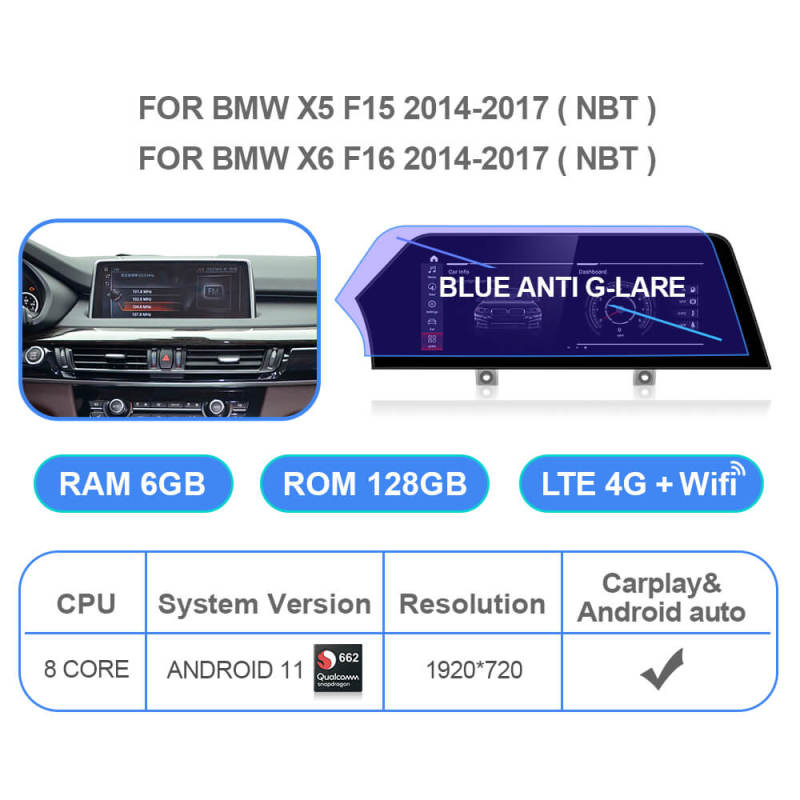 Android 11 Qualcomm Car Radio for BMW X5 F15 NBT system