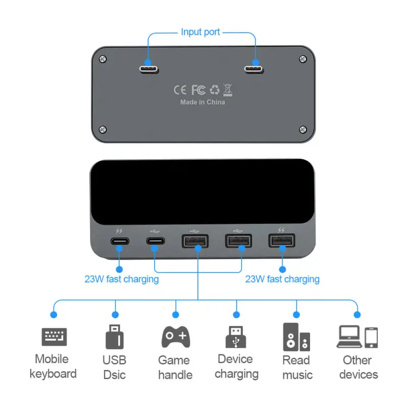 ISUDAR USB Docking For Tesla Model Y Model 3 2021 USB Ports Fast Charging