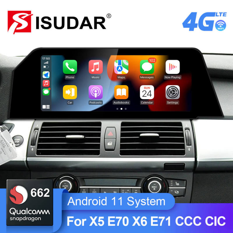 Android 11 Qualcomm Car Radio for BMW X5 E70 X6 E71 2007-2013 CCC CIC Bule Anti G-lare Screen 4G GPS Stereo