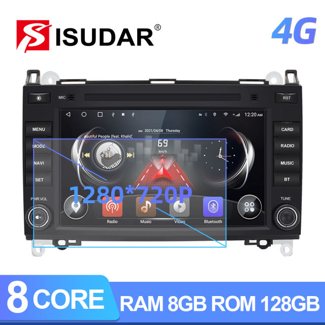 ISUDAR T72 IPS Android 10 Auto Radio For Mercedes/Benz/Sprinter/W169/B200/B-class