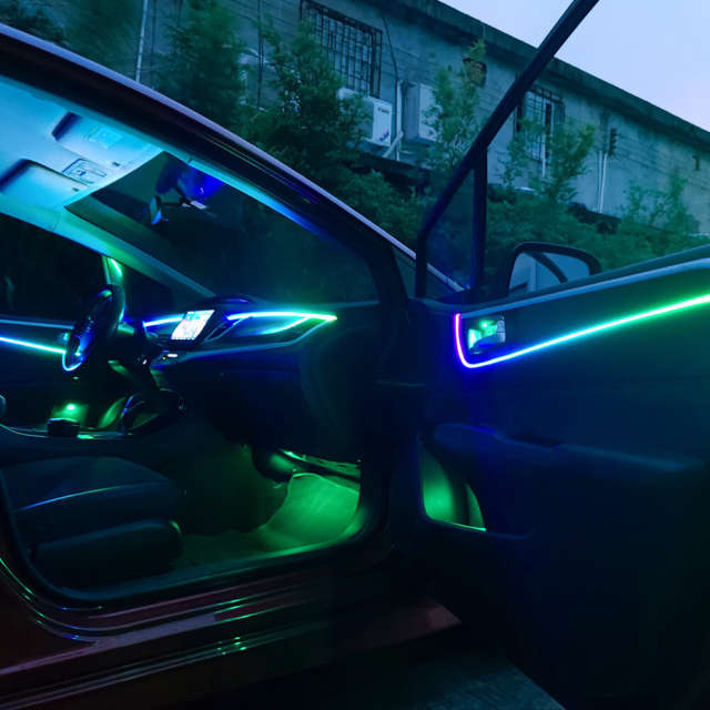 Car Interior Ambient Symphony Flowing Colorful Lights