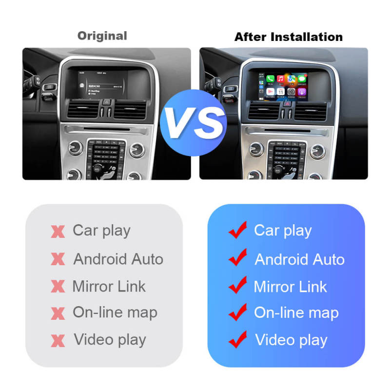 ISUDAR Apple Carplay For V40/V60/XC60/S60/S80L 2015-2019 Full Screen