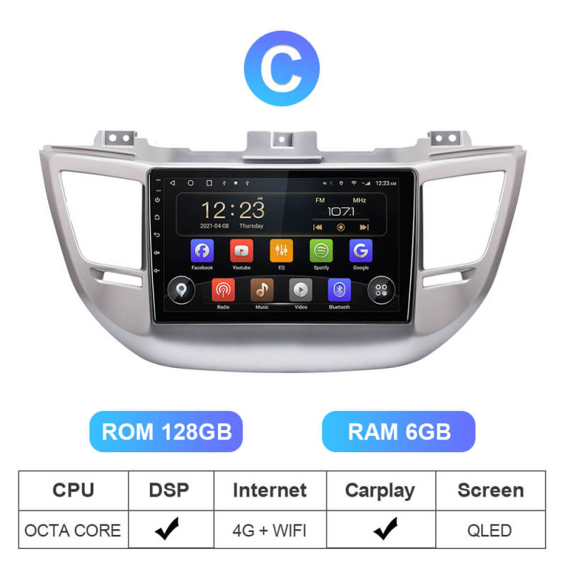 ISUDAR T72 4G Android 10 Auto Radio For Hyundai/Tucson 3 2015-2018