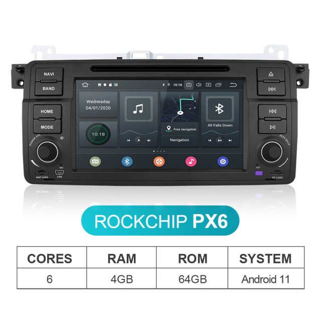 Isudar PX6 1 Din Android 10 Auto Radio For BMW/E46/M3