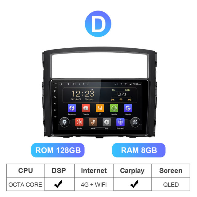 Car radio Android 10 8 Core RAM 6G DVR For Mitsubishi/Pajero 2006-2014