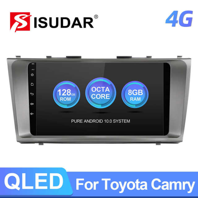 ISUDAR T72 QLED Android 10 For Toyota Camry 7 XV 40 2006-2011 GPS Car Multimedia Radio 8 Core RAM 8G DVR Camera 4G WiFi no 2din