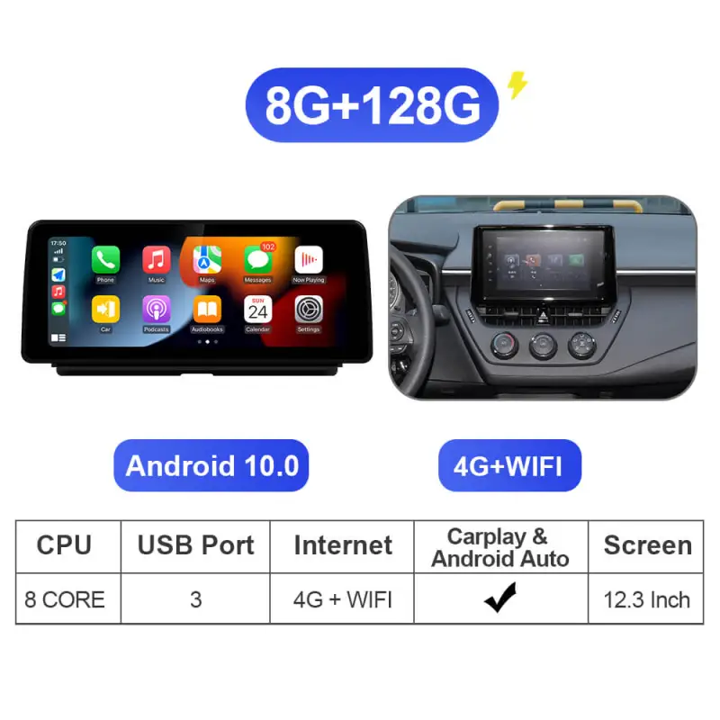 12.3 Inch Android 10 Car Stero For Toyota Corolla