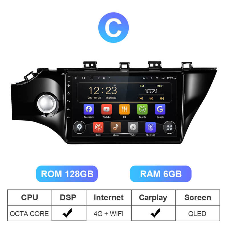 ISUDAR T72 QLED Android 10 Car Radio For KIA K2 RIO 4 2016-2019