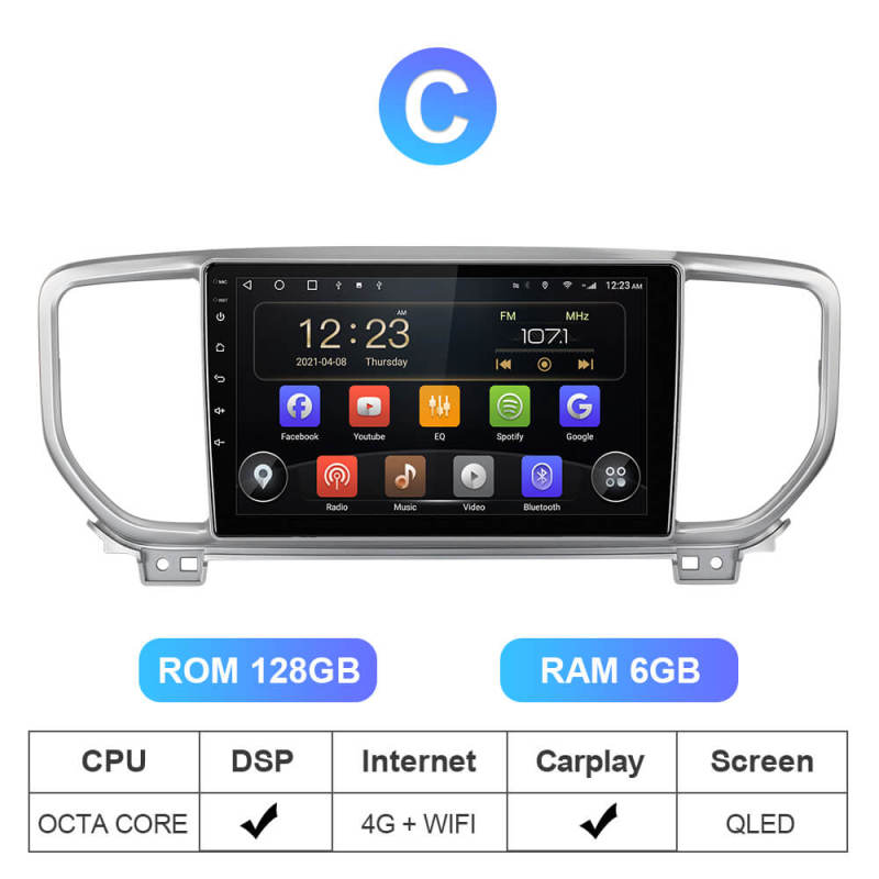 ISUDAR T72 QLED Android 10 Car Radio For Kia/K3/Cerato FORTE 2013-2017