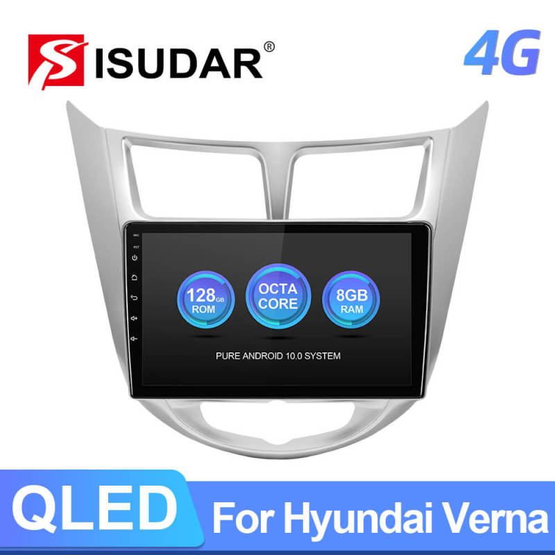 ISUDAR T72 QLED Android 10 Car Radio For Hyundai/Solaris/Verna 2017-