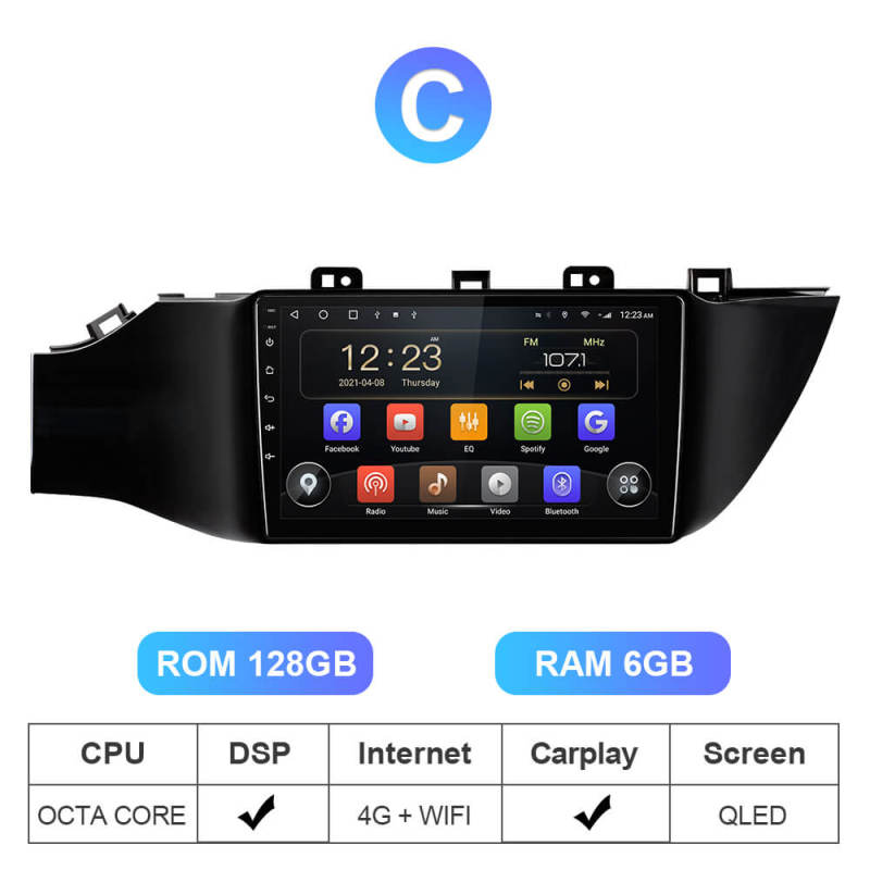 ISUDAR T72 QLED Android 10 Car Radio For KIA K2 RIO 4 2016-2019