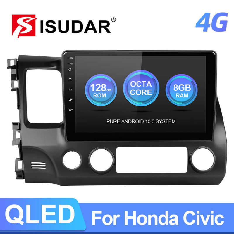 ISUDAR T72 QLED Android 10 Car Radio For Civic/Honda 2006-2009 2012