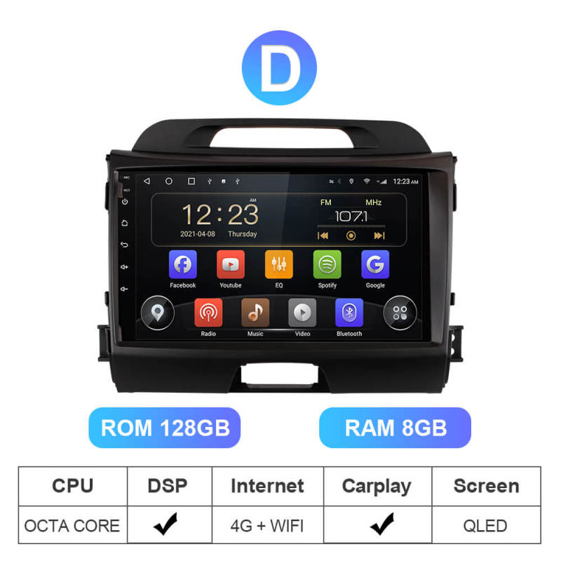 ISUDAR T72 QLED Android 10 Auto Radio For KIA Sportage 3 2010 2011 2012 2013-2016