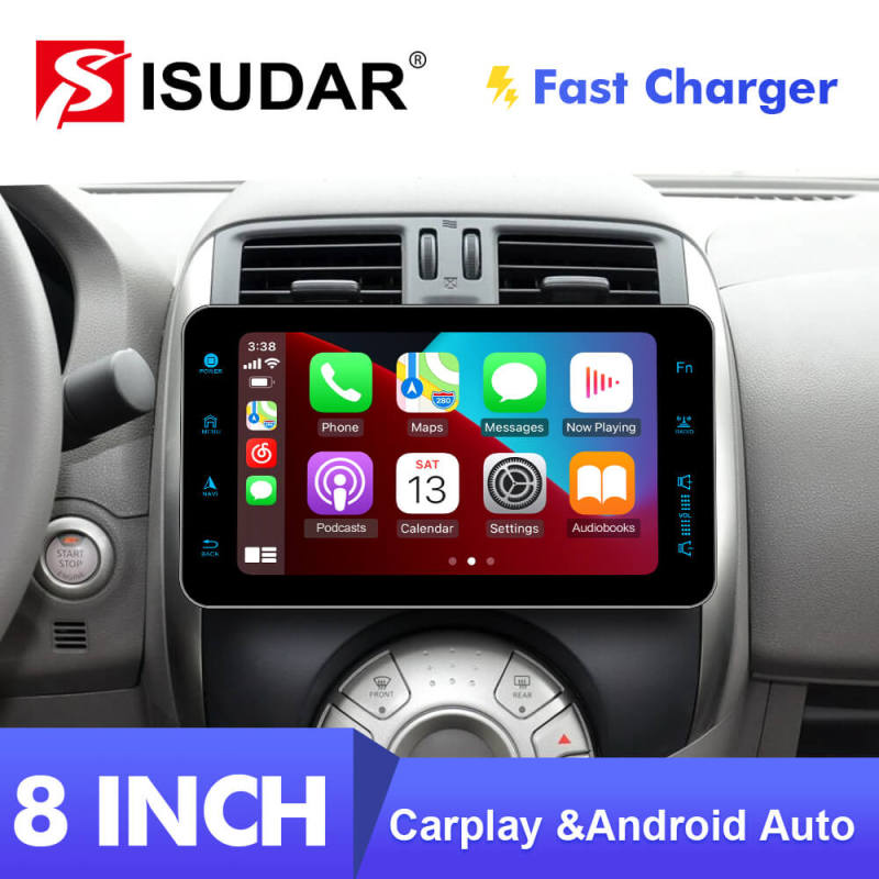ISUDAR 1 DIN Android 10 Car Radio 8 Inch Screen Universal Car Stereo Audio Player