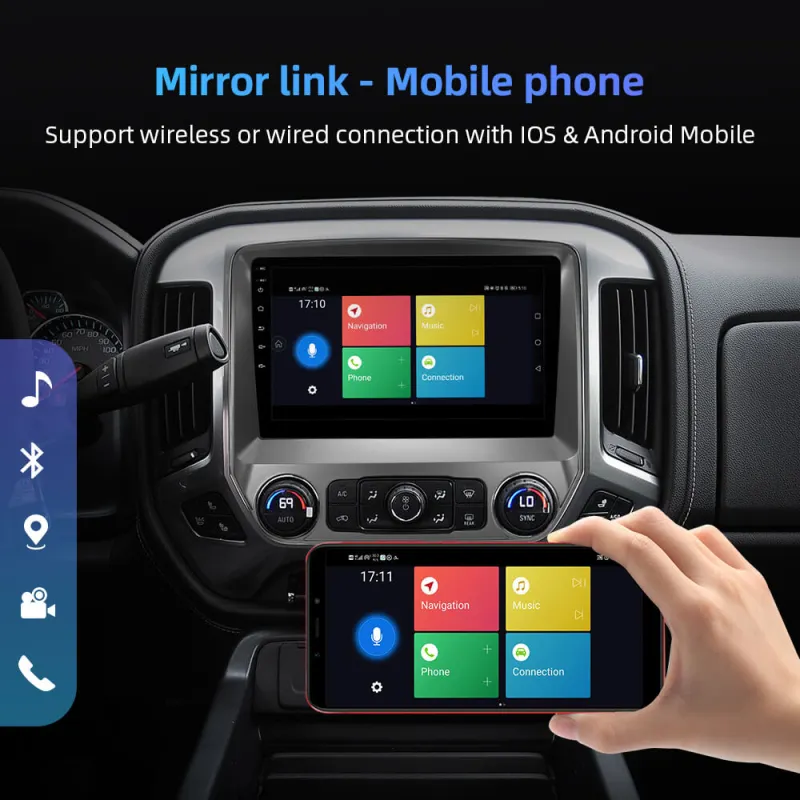 ISUDAR Stereo apple carplay For Chevrolet Gmc Silverado Sierra 2014-2018