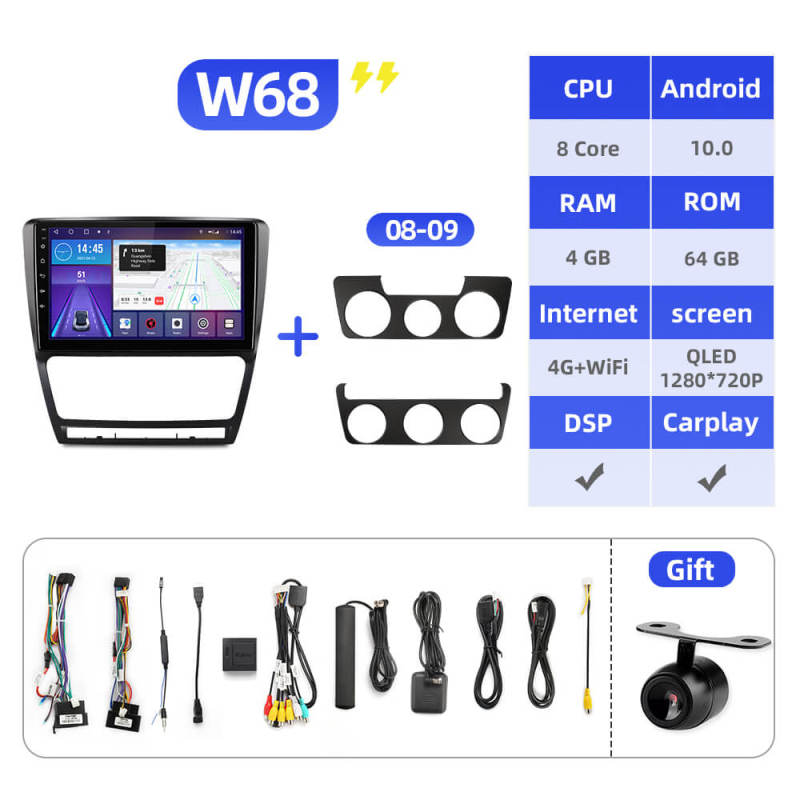 ISUDAR W68 4G SIM Card Android 10 Car Radio For Skoda Octavia A5 2009 2010 2012 2013