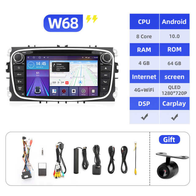 Isudar Wireless carplay Android 10 Car Radio For FORD/Focus/S-MAX/Mondeo/C-MAX/Galaxy