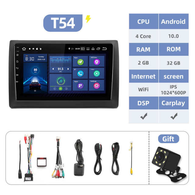 ISUDAR Android 10 T72 Car Radio For Fiat Stilo 2002-2010
