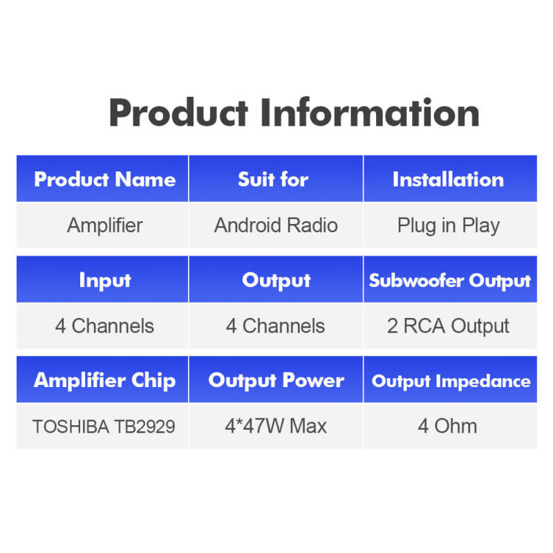 ISUDAR Android Radio Amplifier Car Audio Processor Stereo With Toshiba TB2929 HIFI Subwoofer Output Plug And Play