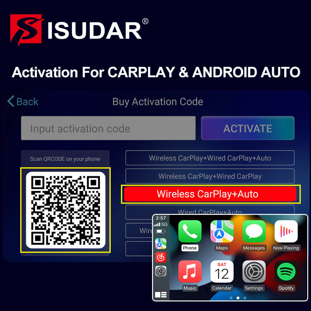 Activation Code for Carplay and Android Auto