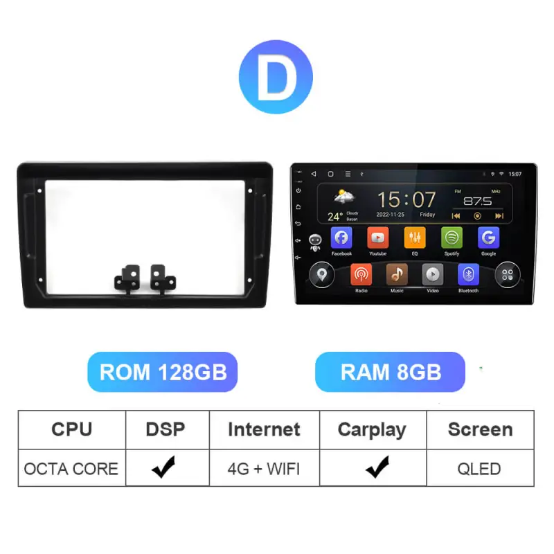 T72 Android 10 Car Radio Carplay For Peugeot 407