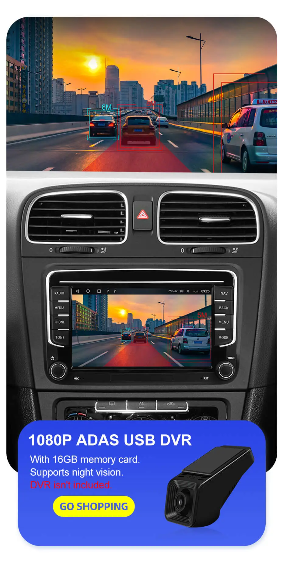 For VW Passat B6 B7 Car Radio Adapter Steering Wheel Soundsystem Activation