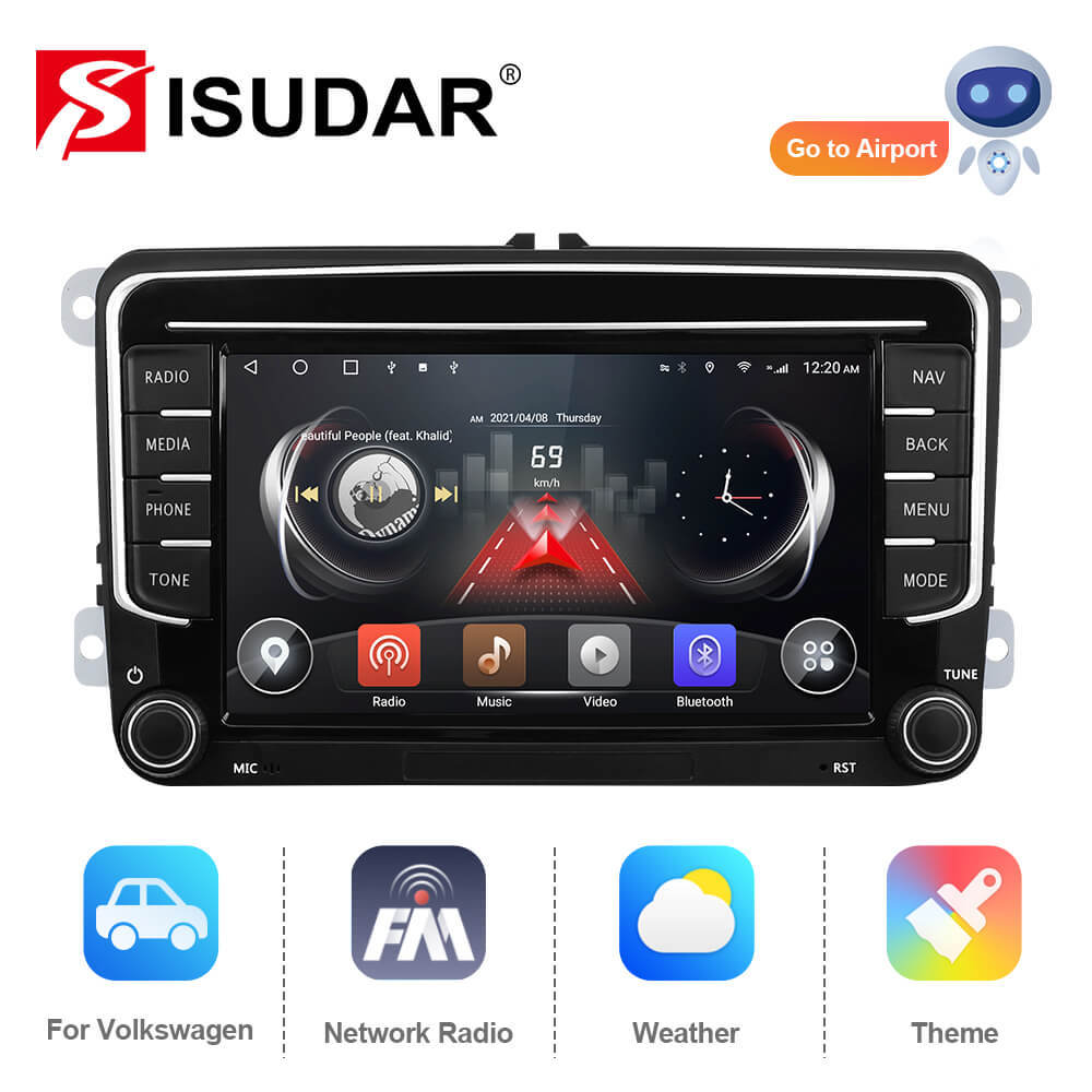 T72  7 inch 1280*720P Car Radio Multimedia For VW/Volkswagen/POLO/Golf/Skoda/Seat/Leon/PASSAT B6