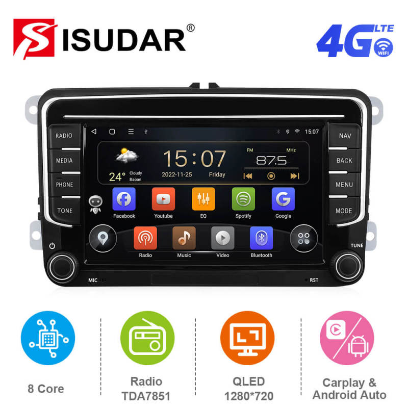 T72  7 inch 1280*720P Car Radio Multimedia For VW/Volkswagen/POLO/Golf/Skoda/Seat/Leon/PASSAT B6