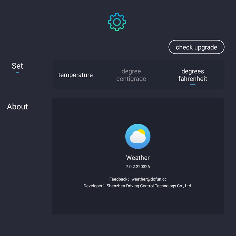 ISUDAR New Function-On-line Weather App on main menu