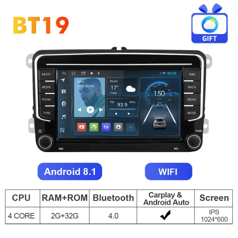 T72  7 inch 1280*720P Car Radio Multimedia For VW/Volkswagen/POLO/Golf/Skoda/Seat/Leon/PASSAT B6